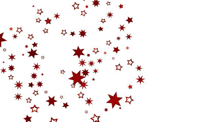 Red Stars Scattered on White Background