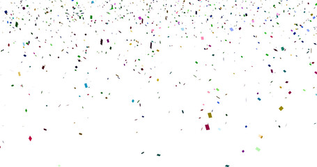 Colorful Confetti against a White Background Tranparent BG Confeti