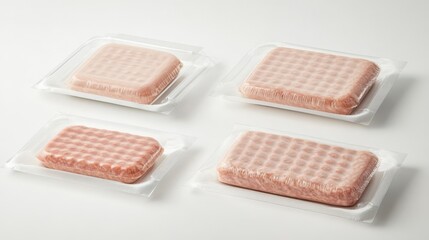 Packaged meat products displayed in a clean environment, highlighting freshness and quality