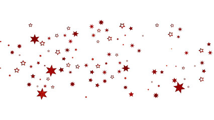 Red Stars Scattered on White Background