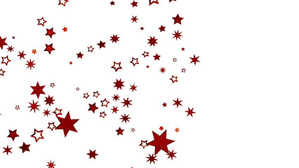 Red Stars Scattered on White Background