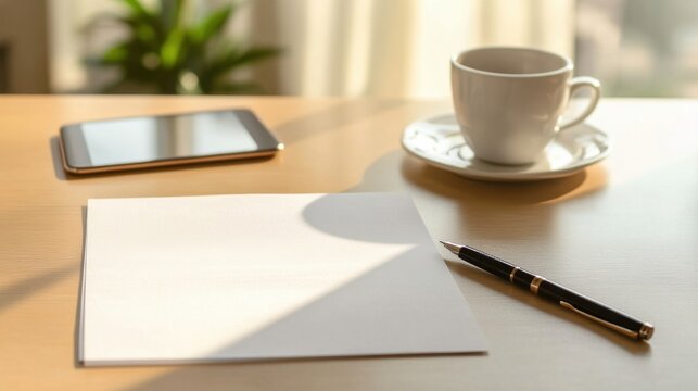 Resignation letter on a clean desk in a bright, modern office. Featuring professionalism and clarity