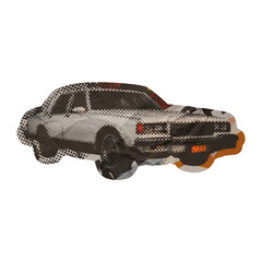 Template Classic Car Collage Art Design Element