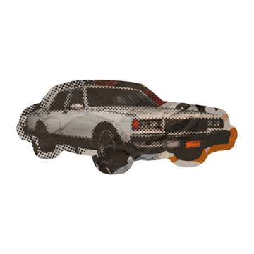 Template Classic Car Collage Art Design Element