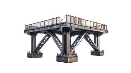A large steel structure with a lot of metal beams and a lot of space