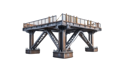 A large steel structure with a lot of metal beams and a lot of space