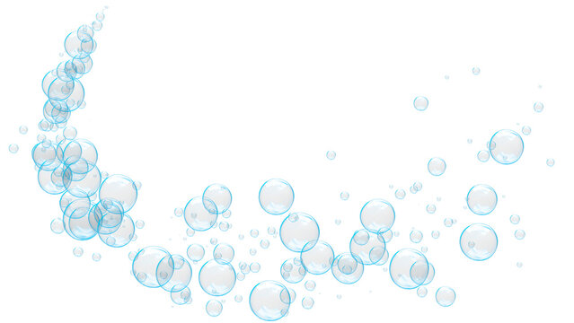 water bubbles trail isolated on transparent background, air drops png liquid and beveragesocial media design element