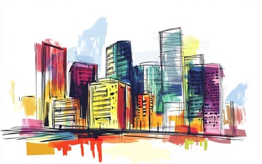 Fototapeta premium modern urban buildings with clean lines