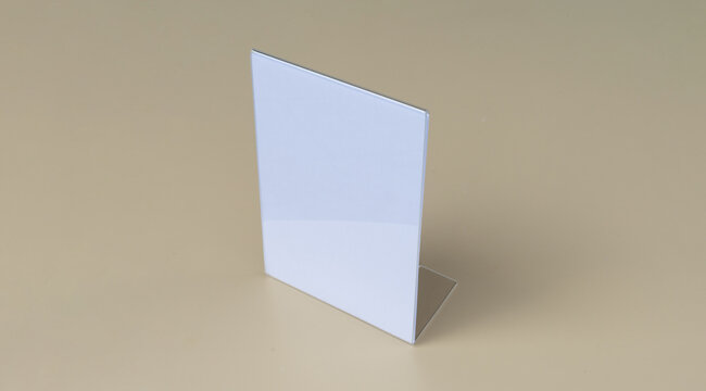 Blank Table Card Holder with Paper Insert &ndash; Minimalist Mockup for Custom Text or Logo