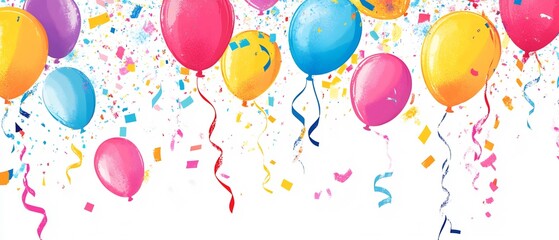 party streamers and balloons