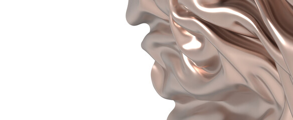 Abstract Rose Gold Draped Fabric