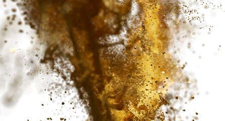 Golden Dust Explosion Abstract Background Stock Photo