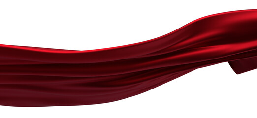 Red Fabric Drape, Smooth Silk Texture, Elegant Flowing Waves, Isolated Background, 3D Render, Abstract Background, Luxury Textile, Red Silk, Satin Cloth, Fabric Design,  Curtai