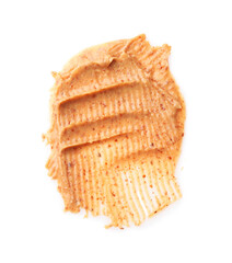 Sample of tasty nut butter isolated on white