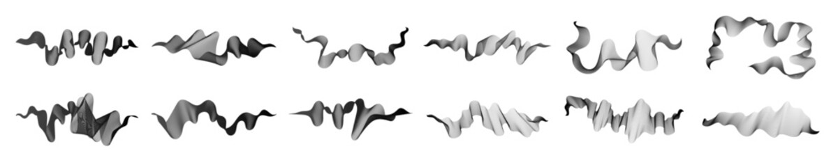 Set of abstract backdrops with black waves