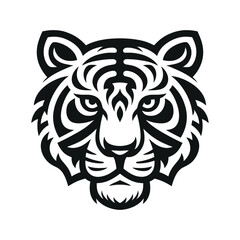 Tiger head vector silhouette icon