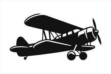 airplane icon a flat vector silhouette illustration on a white background