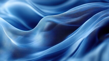 Obraz premium Blue fabric waves, abstract background, texture, design