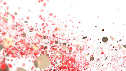 Fototapeta premium Red and Gold Confetti Explosion Stock Photo
