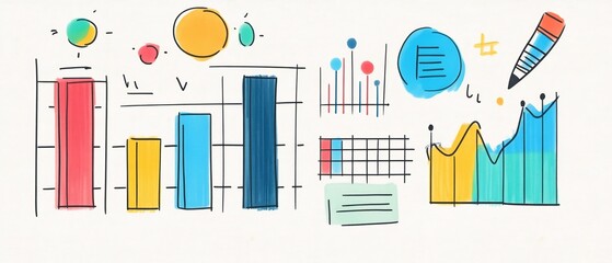Obraz premium charts and graphs with vibrant accents