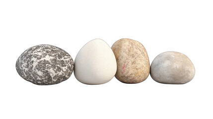 A stack of white rocks on a white background