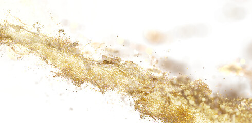 Luxury golden sparkles, glittering texture. Perfect for festive designs, cosmetics, and celebrations.