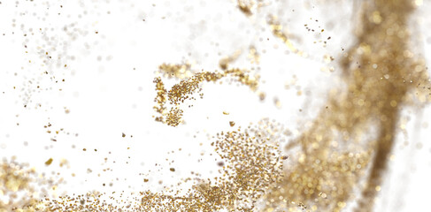Gold Glitter Particles Exploding - Festive Background