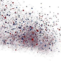 Colorful particle explosion, design element. Stock photo.