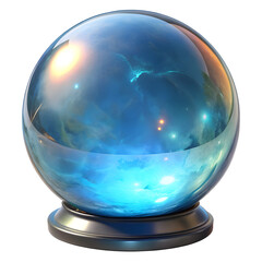 blue crystal ball for magic on white