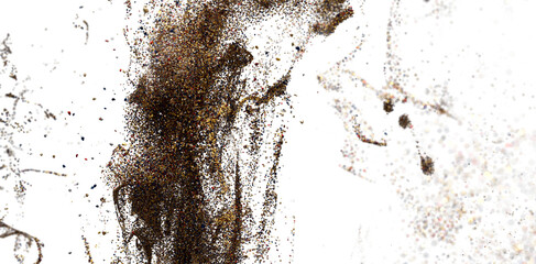 Abstract Brown Glitter Texture - White Background