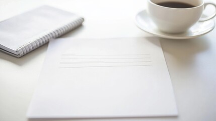 Resignation letter on a desk with a coffee cup and notebook. Featuring career decision-making and transition