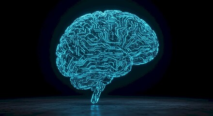 Futuristic Brain Circuitry AI Technology Neural Network Digital Mind