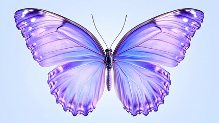 Obraz premium Purple butterfly wings spread, light background, nature design