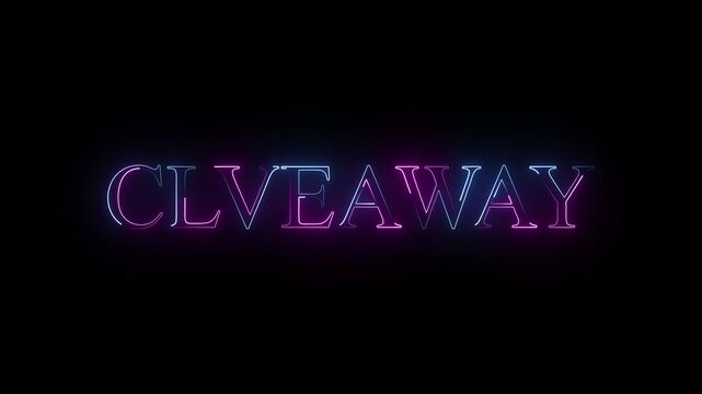 giveaway neon text motion animation