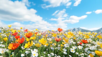 Obraz premium Beautiful colorful wild flowers in Spring.