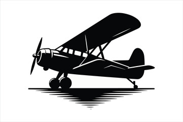 airplane icon a flat vector silhouette illustration on a white background