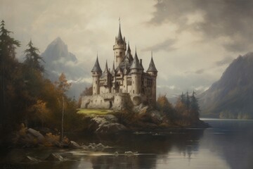 Obraz premium Castle painting castle art.