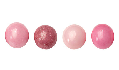 Four Pink Spheres in Different Shades isolated on transparent or white background
