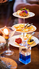 gourmet buffet in the restaurant