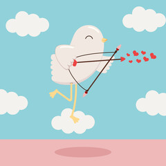 Cupid Bird Shooting Arrows of Love