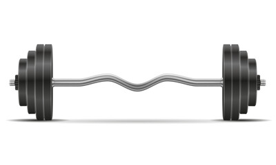 barbell for sports or fitness for muscle building stock cartoon vector illustration isolated on white background