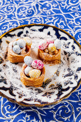 Baklava, a traditional oriental sweet made from puff pastry with nuts and honey