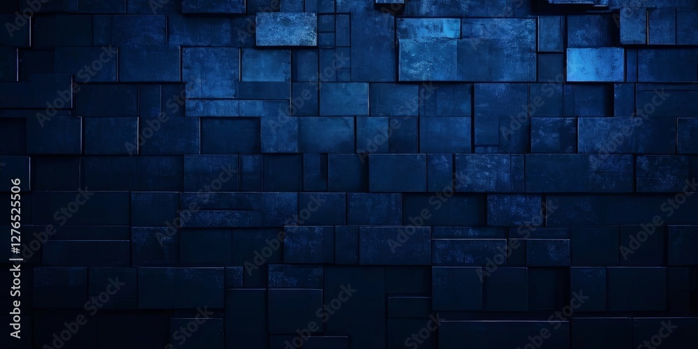Poster a blue wall with a pattern of squares