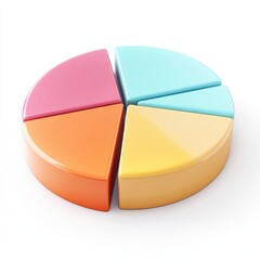 Obraz premium A colorful, segmented pie chart representing data in vibrant sections, suitable for presentations or educational purposes.