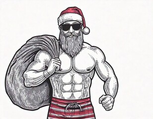 muscular santa claus