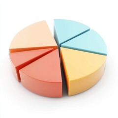 Obraz premium A colorful pie chart divided into segments representing different data portions, highlighting visual data representation.
