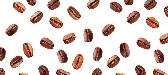 Falling coffee beans wallpaper transparent PNG set bundle isolated background. Background, backdrop