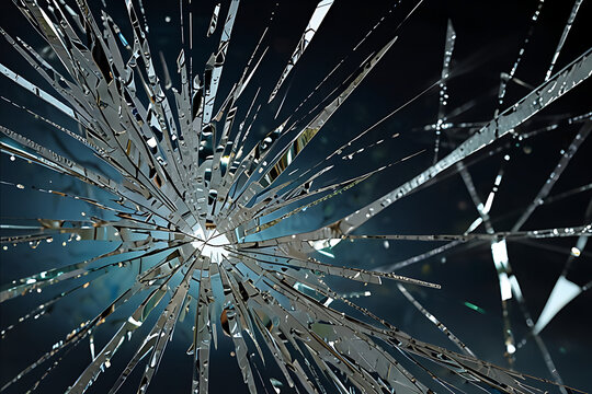 Shattered glass screen, Broken cracked grungy window.