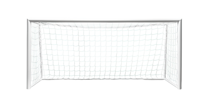 White football soccer goal net transparent PNG set bundle isolated background