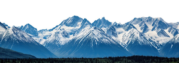 Alaska mountain range landscape transparent PNG isolated background. Nature, wilderness, mountains wallpaper